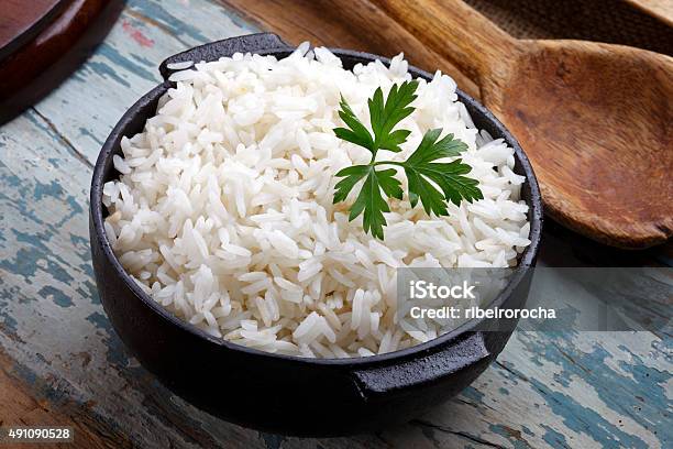 Cooked Rice Stock Photo - Download Image Now - Basmati Rice, Cooked, Plate