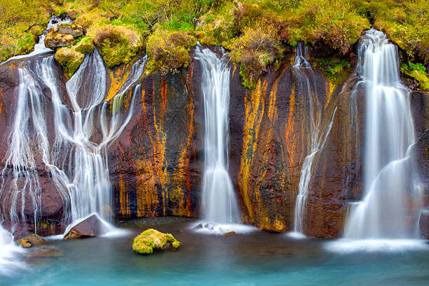 istock Detail of the Hraunfossar falls 491100738