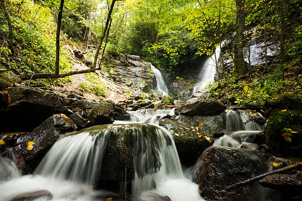 Soco Falls in Western North Carolina stock photo