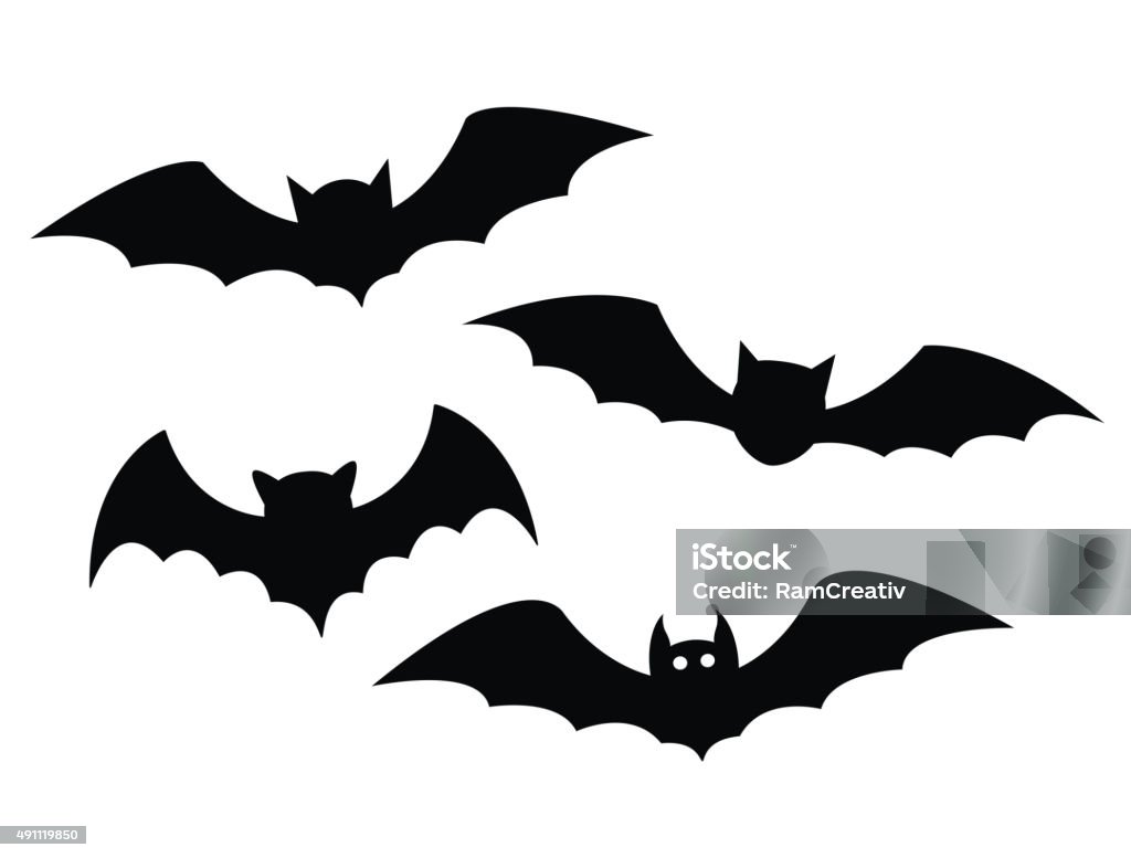 Black Bats Set On A White Background Stock Illustration - Download Image  Now - Bat - Animal, Halloween, Flying - iStock
