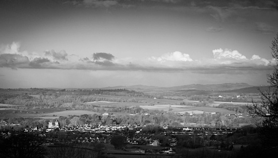 View overlooking Ottery St Mary in Dorset.
