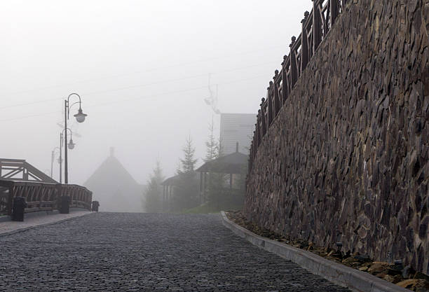 istock foggy morning in a small Ukrainian town 491131664