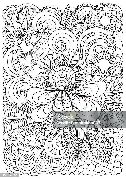 Pattern For Coloring Book Stock Illustration - Download Image Now - 2015, Abstract, Adult