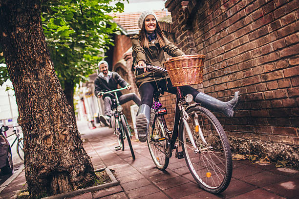 Smiling bike riders