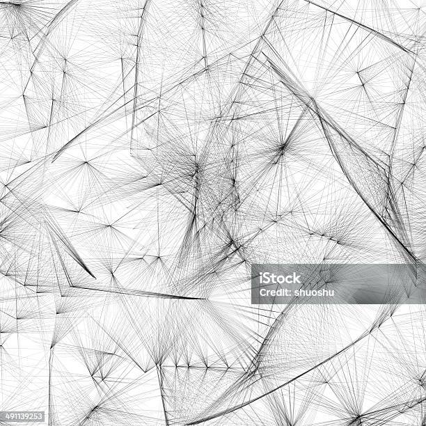 Abstract Black And White Line Shape Background Stock Photo - Download Image Now - Pencil Drawing, Abstract, Black And White