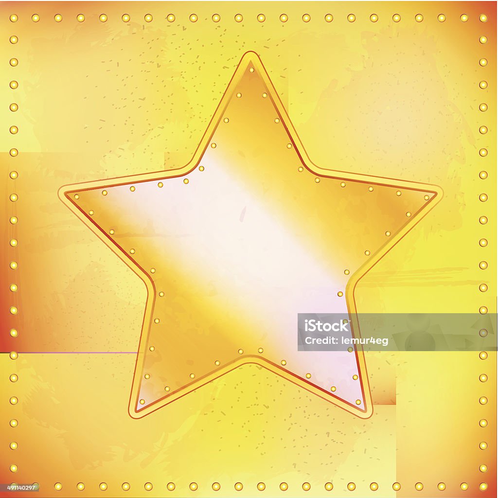 Stary nitowane star - Grafika wektorowa royalty-free (Blacha)