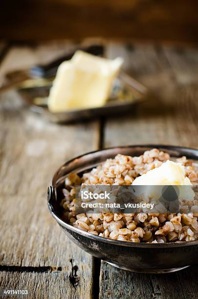 Foto de Mingau De Trigo Sarraceno e mais fotos de stock de Almoço - Almoço, Bege, Café da manhã