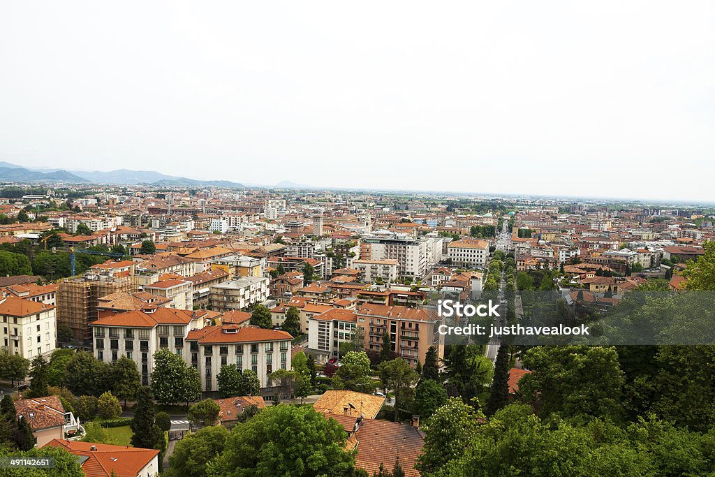 Vista aérea de Bérgamo na Primavera - Royalty-free Arquitetura Foto de stock