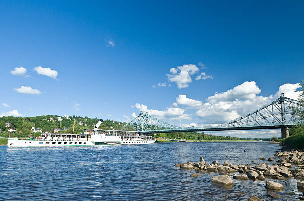 istock Steamboat and Blaues Wunder in Dresden, Germany 491143115