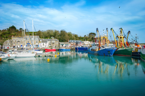 Padstow harbor on a sunny summer day