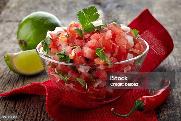 Salsa Dip Stock Photo - Download Image Now - Appetizer, Bowl, Chili Pepper