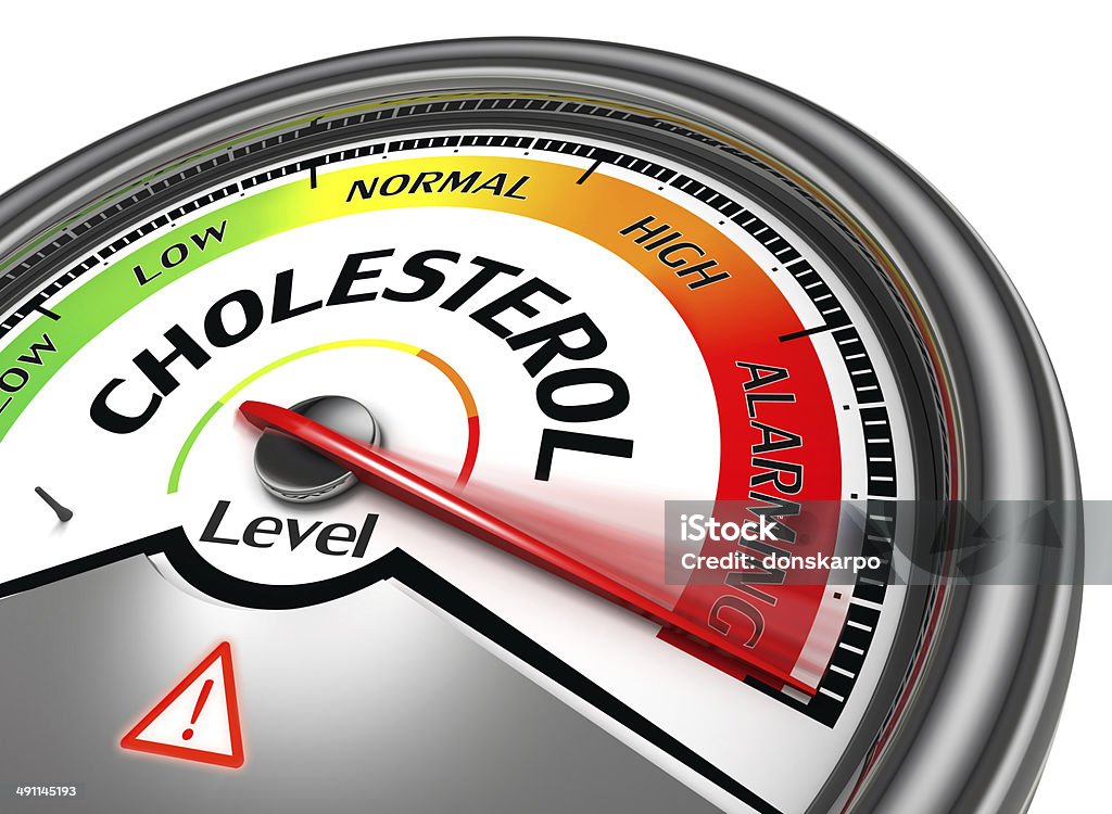 cholesterol level conceptual meter cholesterol level conceptual meter, isolated on white background Cholesterol Stock Photo