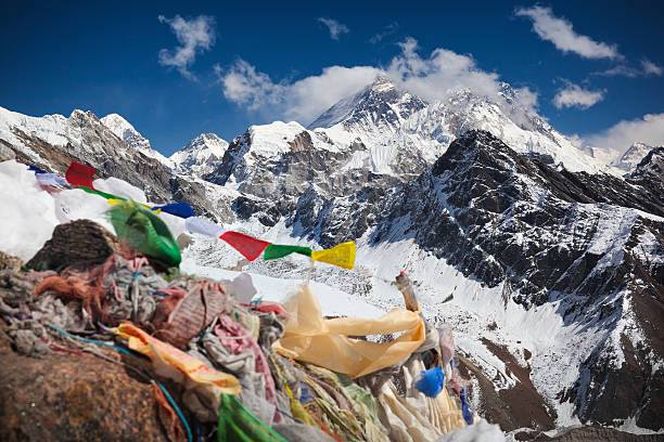 istock Buddhist prayer flags on top of Gokyo Ri 491145391