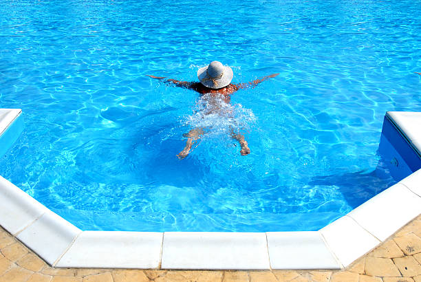 istock Skinny dip in Greek pool 491145493