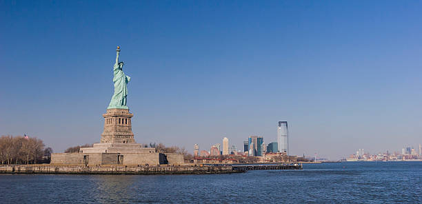 istock Statue of Liberty + NYC/Manhattan Skyline 491146243