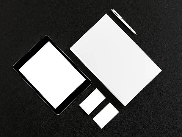 istock layout white papers and business cards with the tablet 491146328