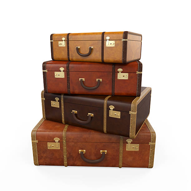ヴィンテージのスーツケースのコレクション - luggage packing suitcase old ストックフォトと画像
