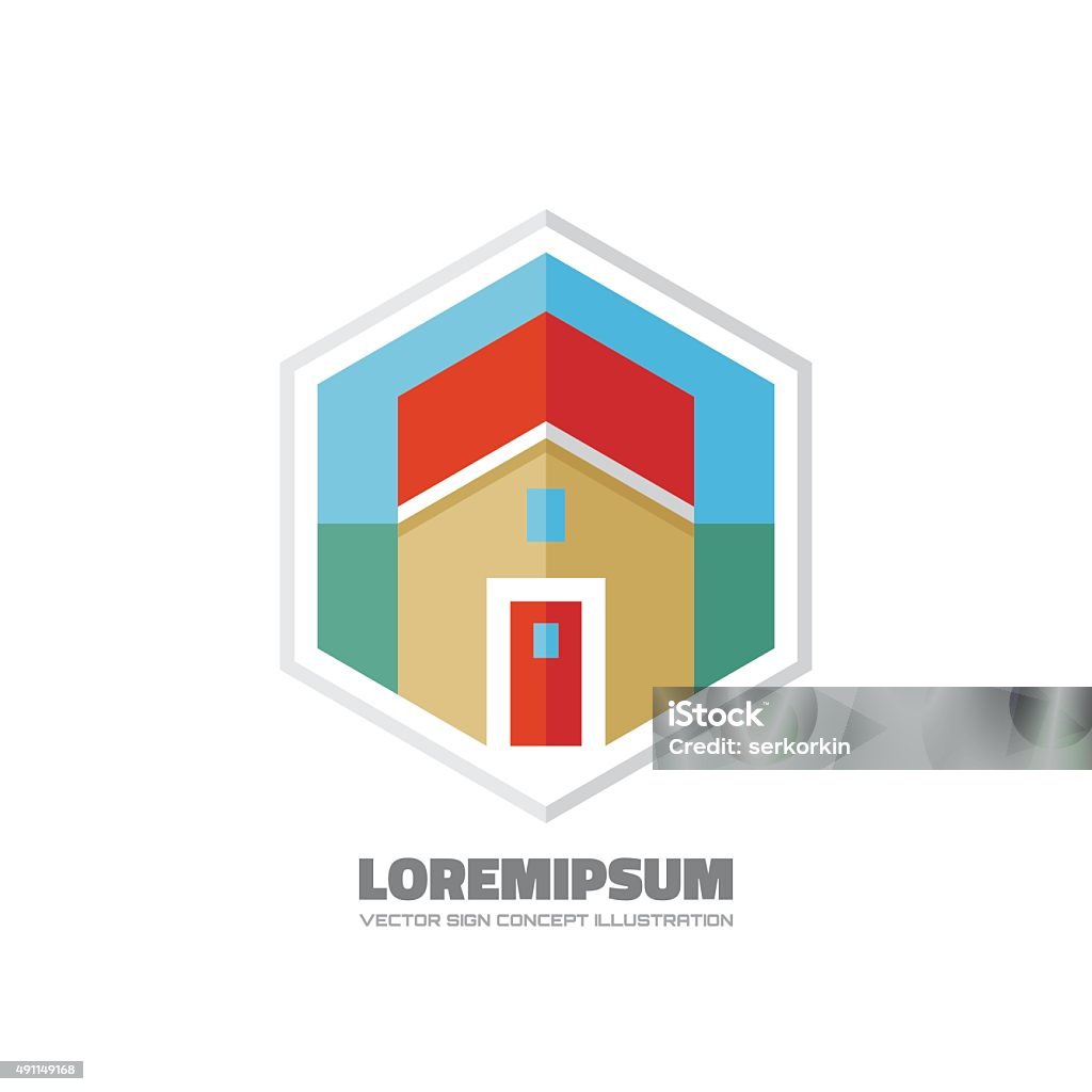 Building Vector Sign Home Building Vector Sign Concept Illustration Stock Illustration ...