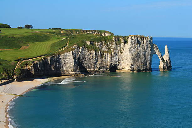 istock Cliffs of etretat, France 491150122