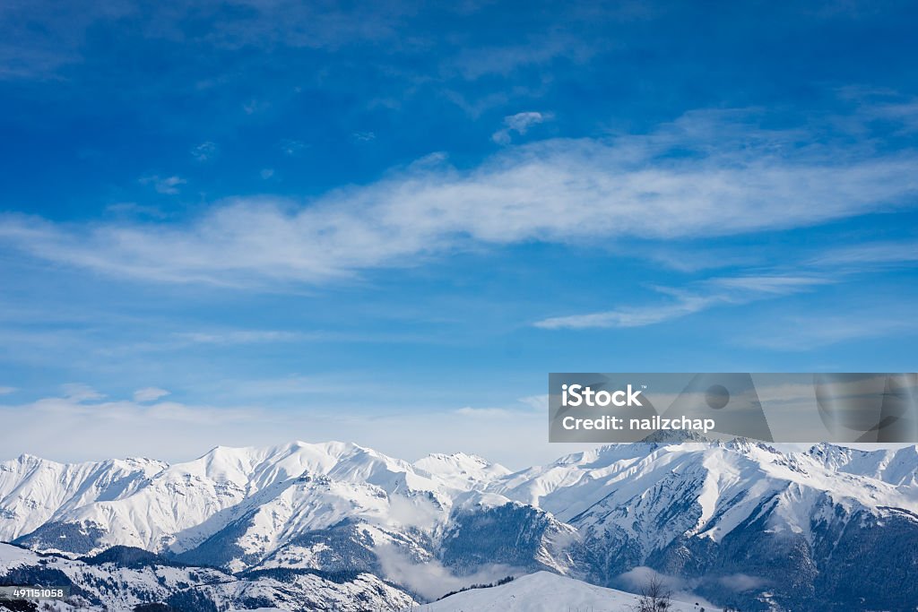 Schneebedeckte Berge tops in den französischen Alpen - Lizenzfrei Winter Stock-Foto