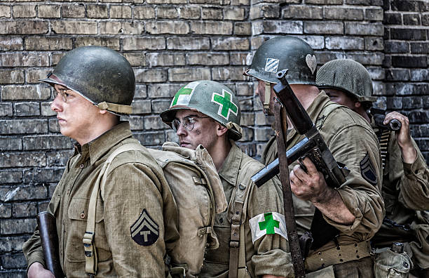 istock WWII US Army Infantry Combat Platoon Waiting In Line 491167990