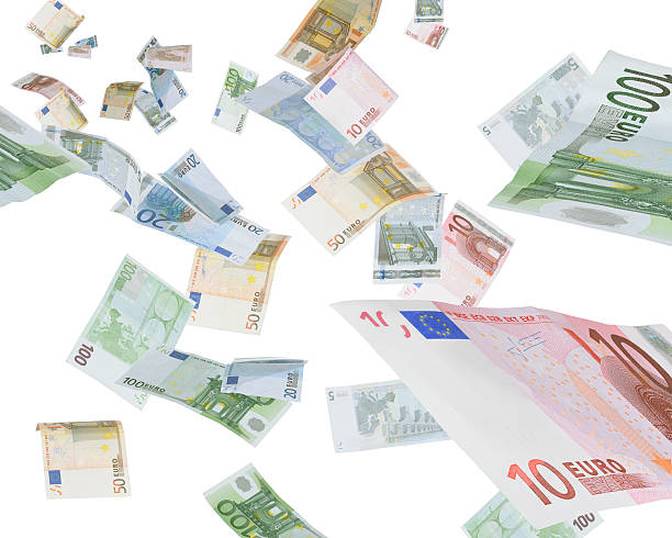 Banknotes Falling flying euro notes european union currency pennies from heaven stock pictures, royalty-free photos & images