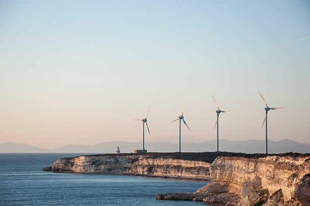 istock Wind Turbine Farm at Seaside 491170970