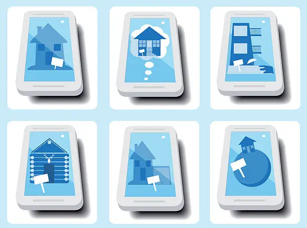 Vector illustration of Real estate apps icons