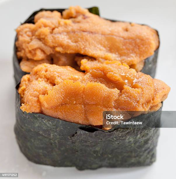 Uni Sea Urchin Egg Over Rice Stock Photo - Download Image Now - 2015, Food, Japanese Culture