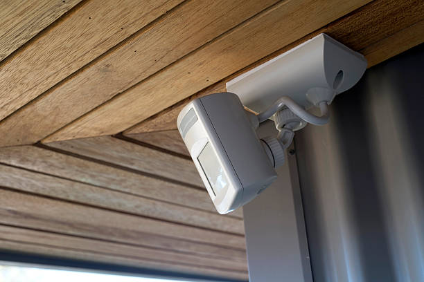 Sensor light sensor light on a residential building sensor photos stock pictures, royalty-free photos & images
