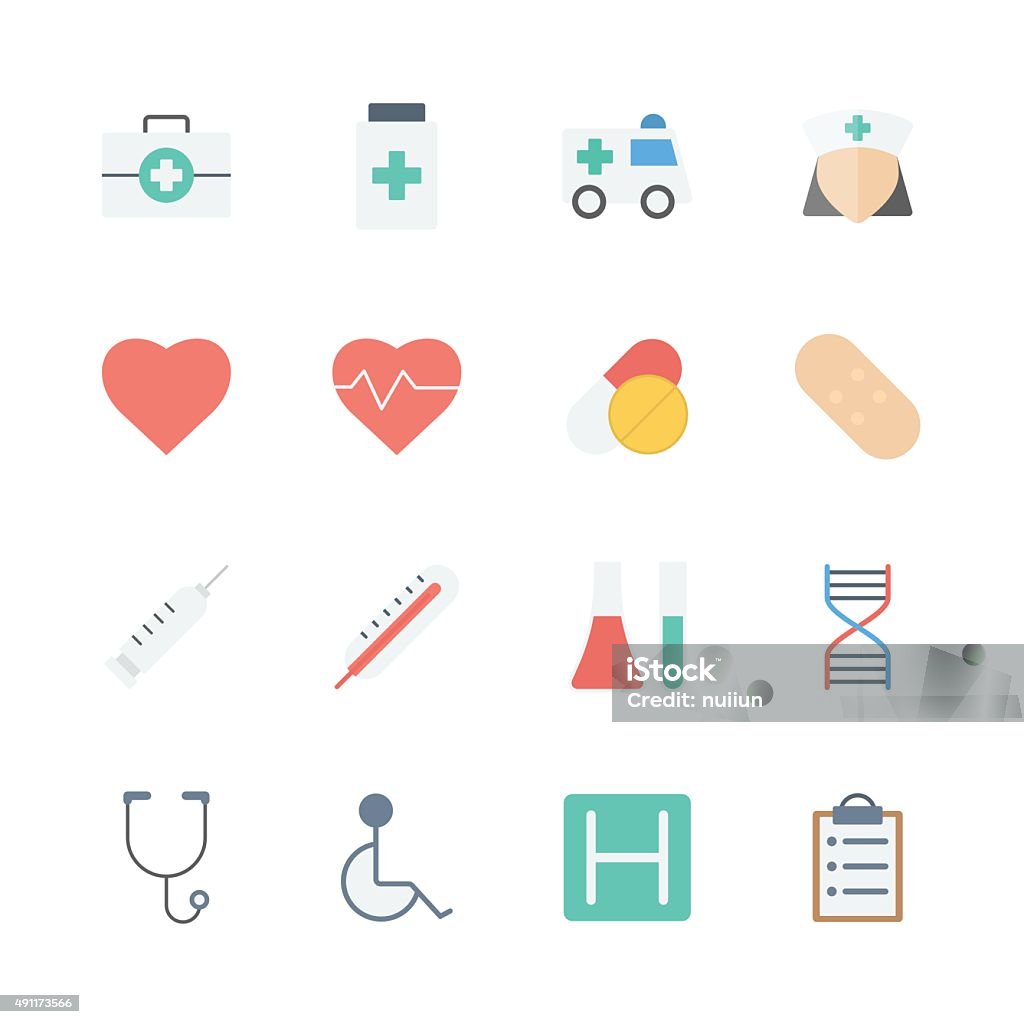 Conjunto de iconos médica - arte vectorial de 2015 libre de derechos