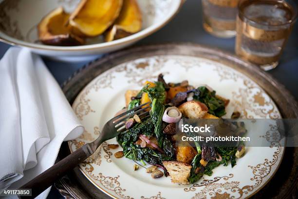 Warm Squash Salad Stock Photo - Download Image Now - Butternut Squash, Roasted, Shallot