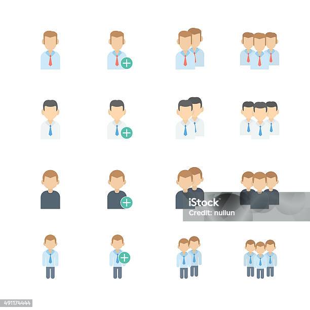 People Icons Set Stock Illustration - Download Image Now - 2015, Adult, Adults Only