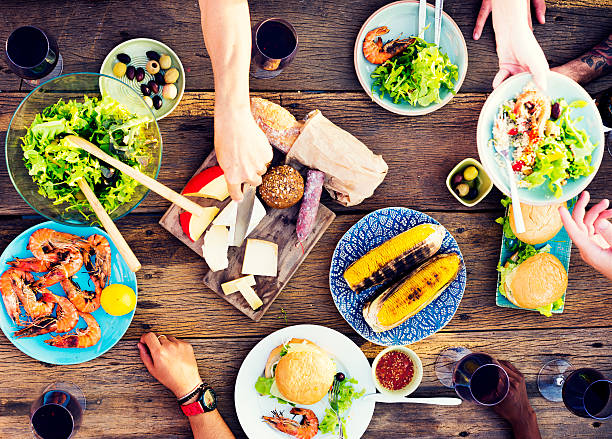 istock Food Table Celebration Delicious Party Meal Concept 491183288
