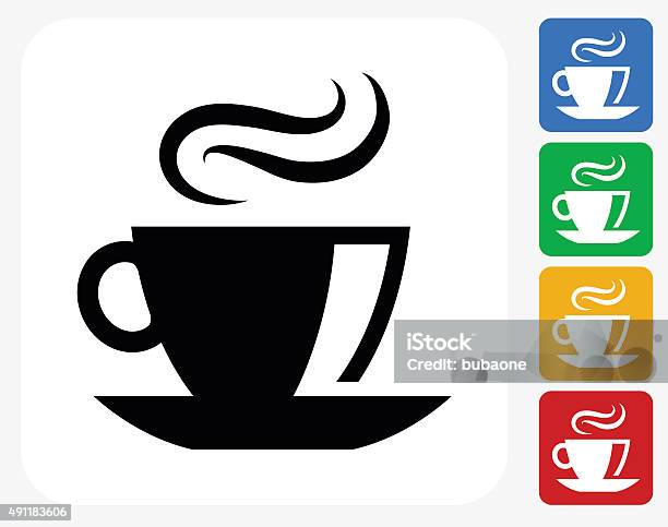 Coffee Icon Flat Graphic Design Stock Illustration - Download Image Now - Coffee - Drink, Coffee Crop, Steam