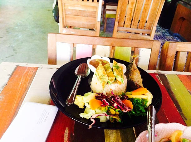 chili sauce fish rice Thai local food set