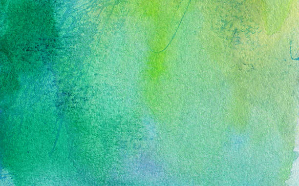 istock Colorful green and blue hand painted gradient background 491186148