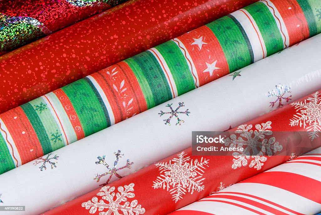 Holiday Gift Wrap Papers Stock Photo - Download Image Now - Christmas  Paper, Rolled Up, Wrapping Paper - iStock