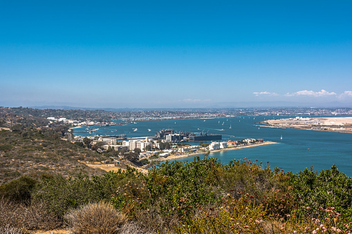 Panoramic view of the bay of San Diego