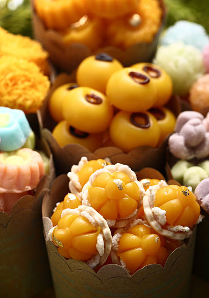 istock Thai sweets Khanom Thai, have unique, colorful appearance distinct flavors. 491201970