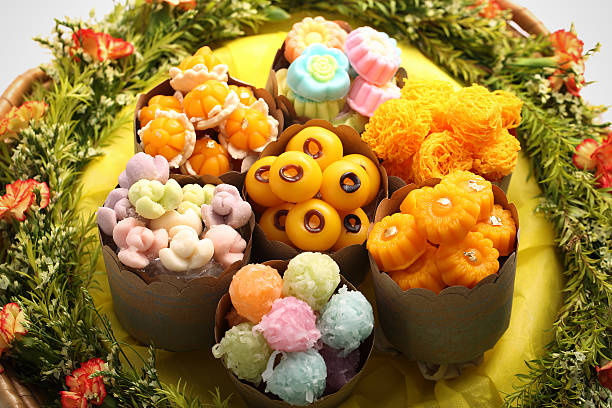 istock Thai sweets Khanom Thai, have unique, colorful appearance distinct flavors. 491202506