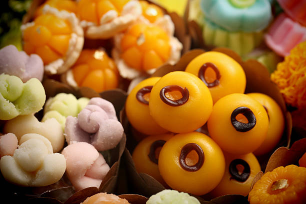 istock Thai sweets Khanom Thai, have unique, colorful appearance distinct flavors. 491202552
