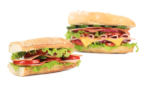 istock French baguette fresh sandwich. 491203225