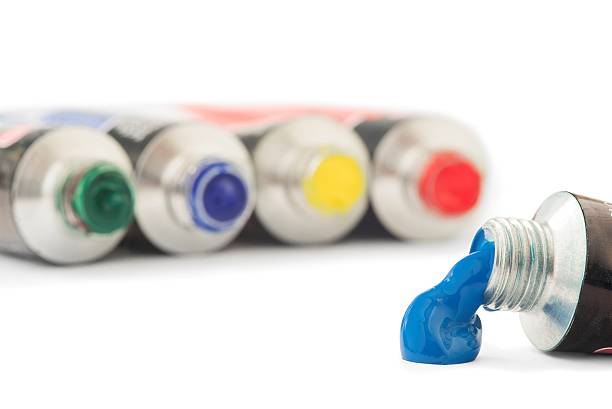 tempera tubes - tempera painting tube paint colors stock-fotos und bilder