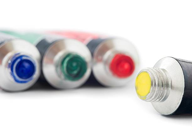 tempera tubes - tempera painting tube paint colors stock-fotos und bilder