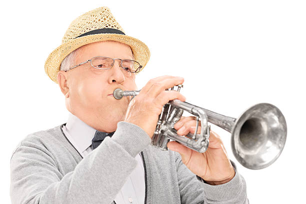 istock Senior musician playing a trumpet 491203751