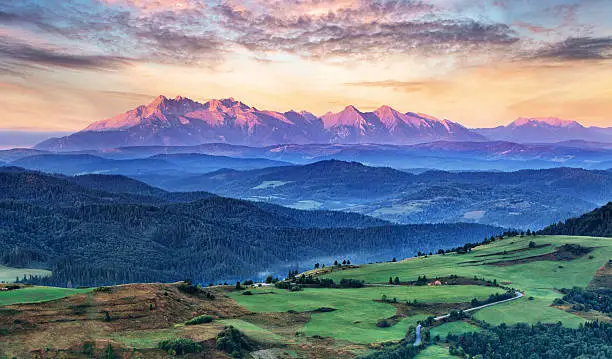 Slovakia and Poland countryside, Tatras