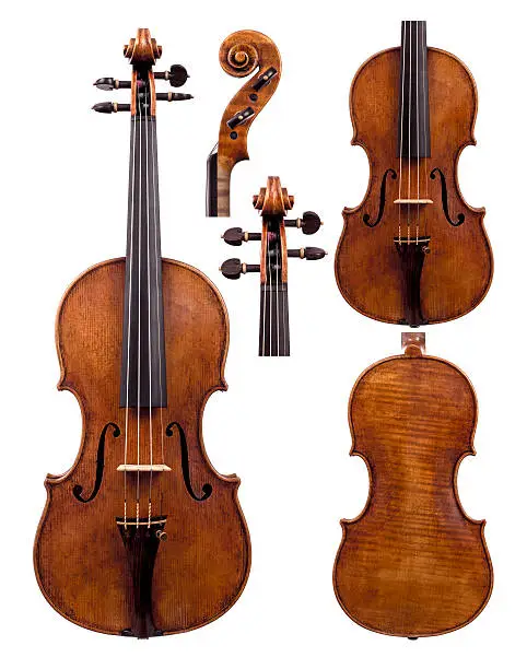 Violin Set on a white background.