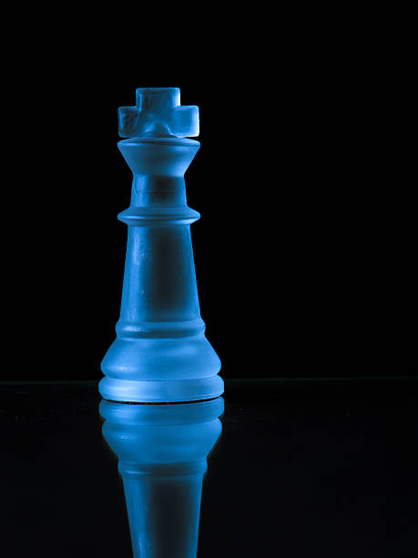 Blue Chess King stock photo