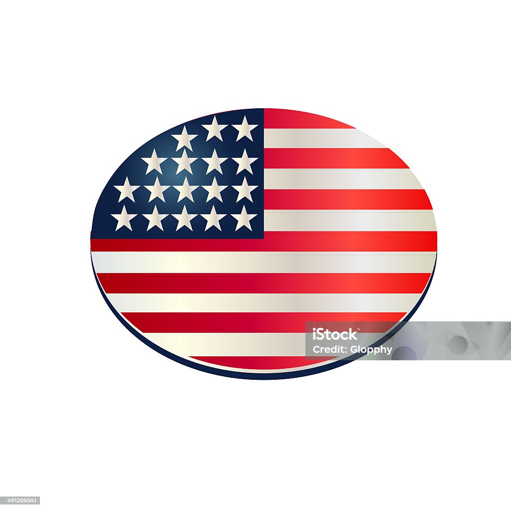 Flaga Usa w owalny kształt ikony tle - Zbiór ilustracji royalty-free (4-go lipca)